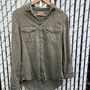 Army Green Button Down